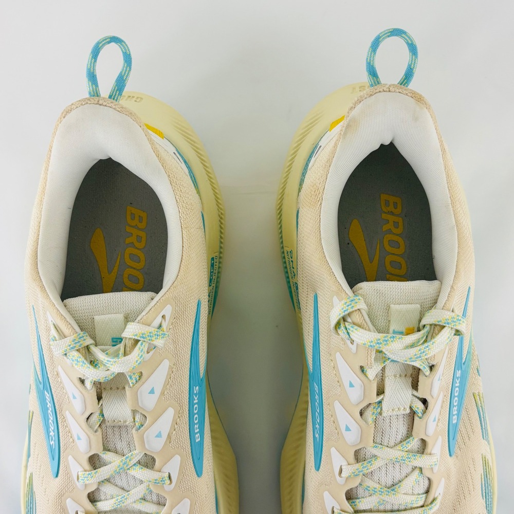Brooks Ghost Max Running Trail Shoes Cream Blue Yellow 1204641B222 Womens 8.5 B - Picture 6 of 13